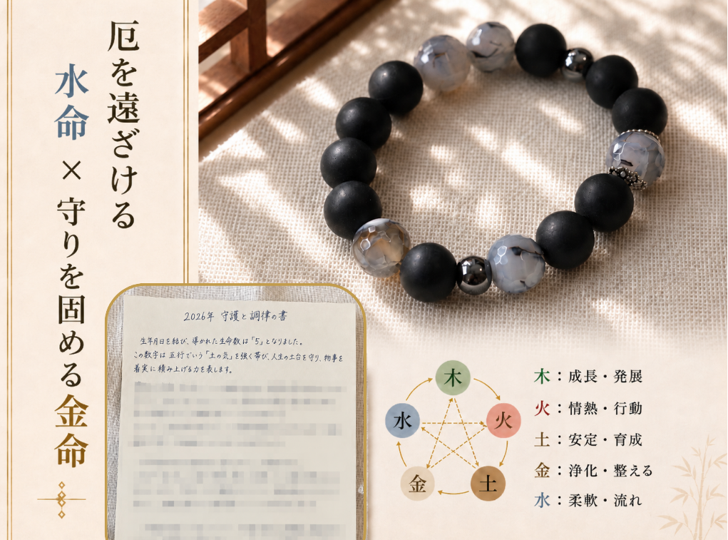 墨黒の厄除け守護石の鑑定実例